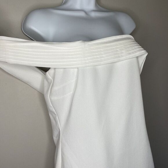 FOREVER 21 Dress Womens Large L Ivory Off-Shoulder NEW Mini Lined - Picture 3 of 10